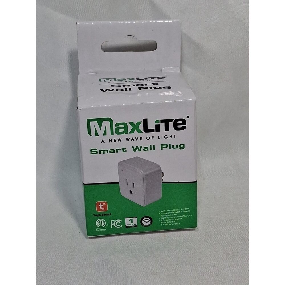 MaxLite WiFi Smart Wall Plug (Google and Alexa Compatible) NEW SEALED IN BOX